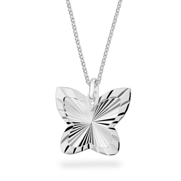 Anhänger Schmetterling Silber 925 rhodiniert - Diamantiert - 17,5x15mm - Bild 2