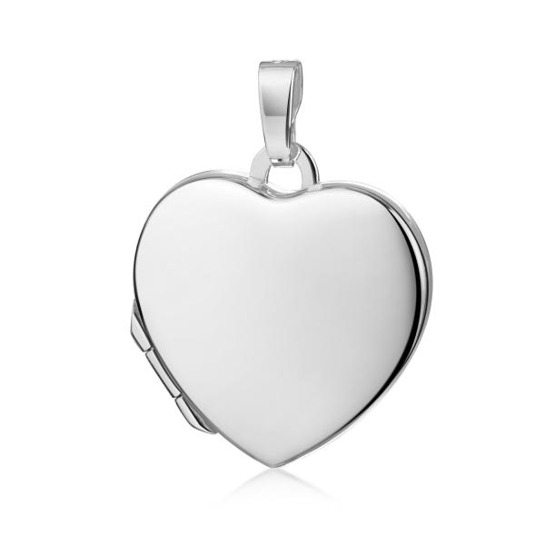 Medaillon Herz Silber 925 - 15x14mm - Gravierbar