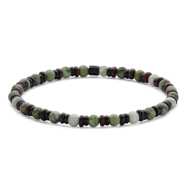 Frank 1967 Armband African Türkis und Brekzienjaspis Edelstahl IPB - 4mm