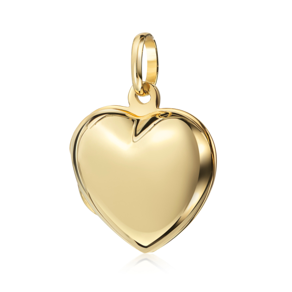 Medaillon Herz Silber 925 - 18 Karat vergoldet - Bauchig