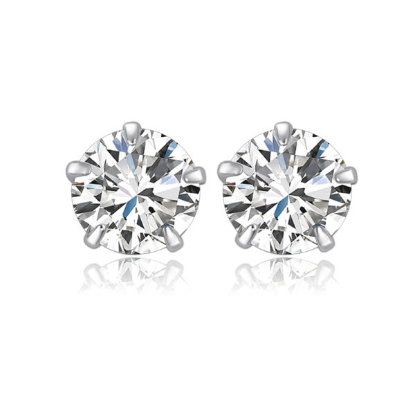 Lovebird Ohrstecker Silber 925 rhodiniert - Zirkonia 5mm - Qualität AAAA
