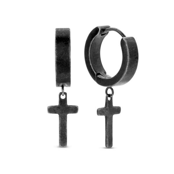 Frank 1967 Klappcreolen Edelstahl IPB - Ø 16mm - Kreuz-Anhänger