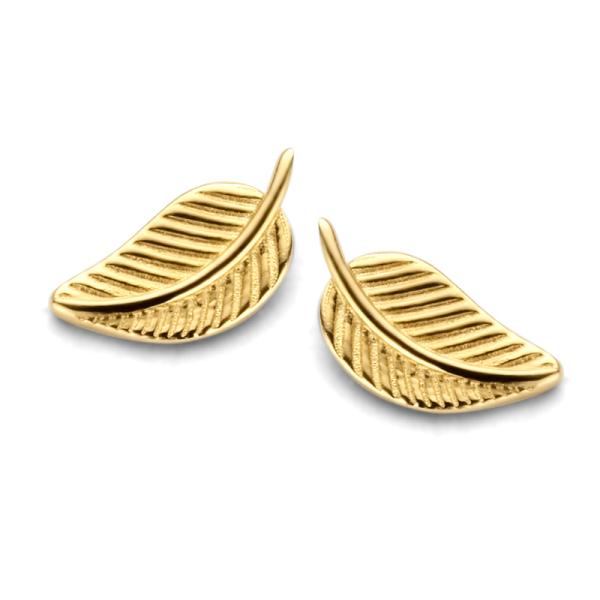 Ohrstecker Blatt Gold 585 - 6x3mm