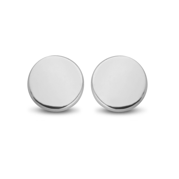Ohrstecker Dot Silber 925 rhodiniert - Hochglanz - Ø 6mm
