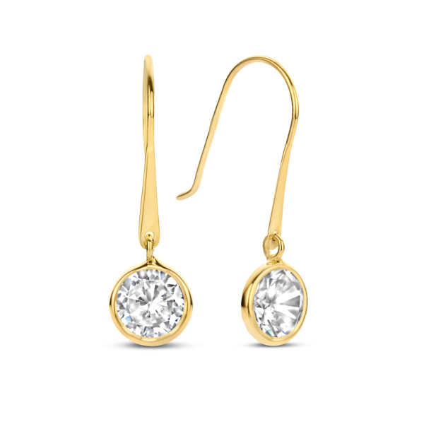 Ohrhänger Zirkonia 6mm Gold 585