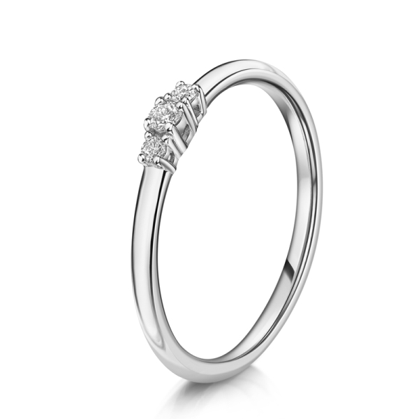 Lovebird Damenring Weißgold 585 - 3 Brillanten 0,09 ct. - Bild 3