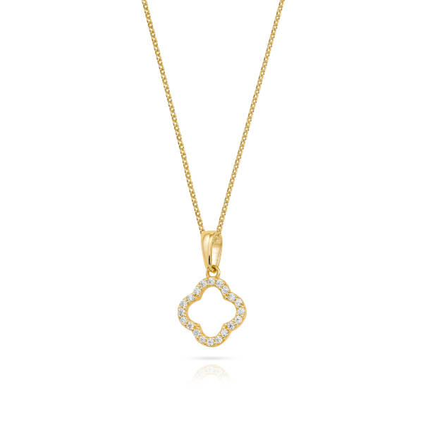 Anhänger Kleeblatt Gold 333 - 20 Zirkonia - Bild 2