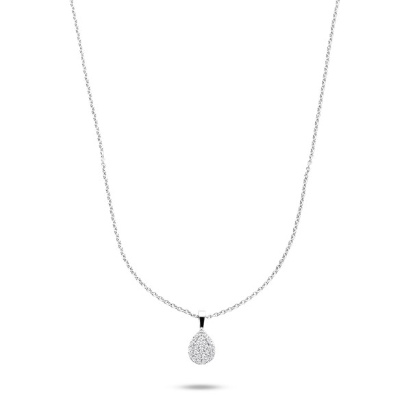 Collier Tropfen Silber 925 rhodiniert - 26 Zirkonia - Bild 2