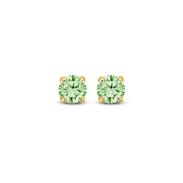 Ohrstecker Zirkonia peridot Gold 585 - 3mm - 4 Stotzen Fassung