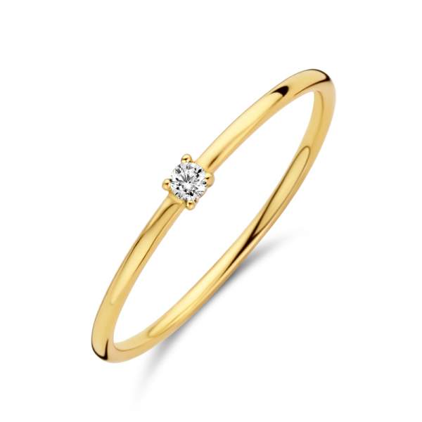 Damenring Silber 925 vergoldet - Zirkonia 2mm