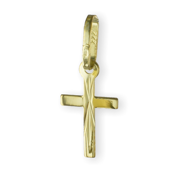 Kreuzanhänger diamantiert Gold 333 - 16x7mm
