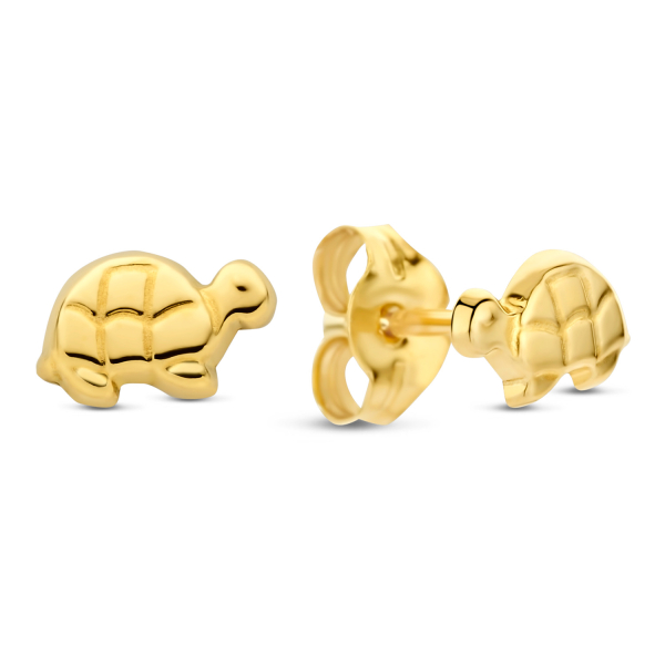 Ohrstecker Schildkröte Gold 585 - Hochglanz - 6mm