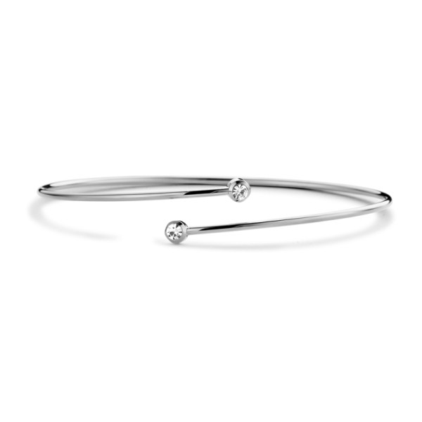 Lovebird Armreif mit Kristall Edelstahl - Endkappen mit Kristall