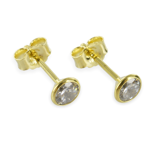 Ohrstecker mit Zirkonia 5mm Gold 333