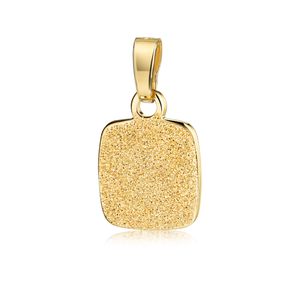 Anhänger Gravurplatte Silber 925 vergoldet - Diamant Glitzer - 10x10mm