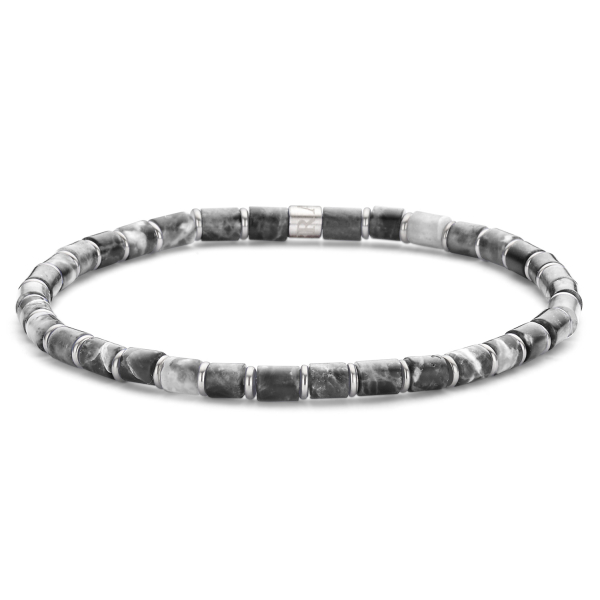 Frank 1967 Armband Edelstahl IPS - Grauer Jaspis 4mm