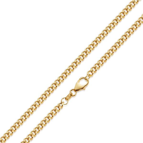 Panzerarmband Gold 333 halbmassiv - 3mm breit - 2-seitig diamantiert
