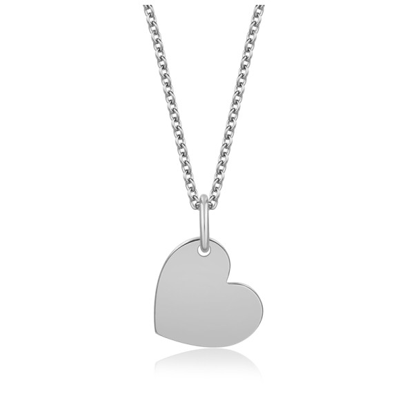 Collier mit Gravurplatte Herz Silber 925 - Herz 10x9mm