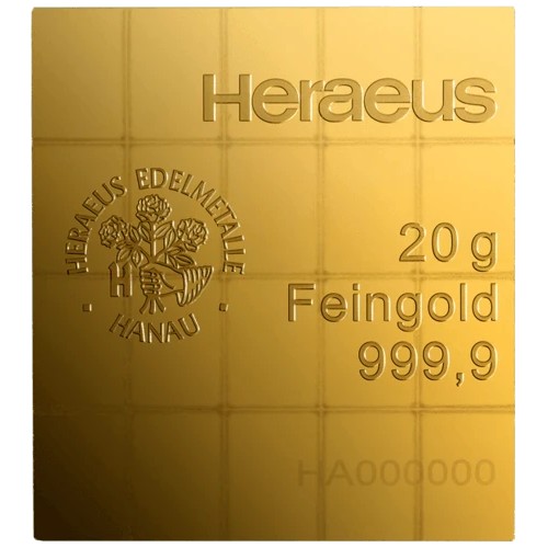 20 x 1g Heraeus CombiBar Goldtafel - 999,9 Feingold - 20g Resale - Bild 3