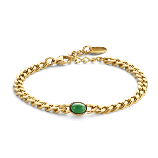 Lovebird Armband mit Katzenauge Edelstahl - Goldfarbene IP-Beschichtung