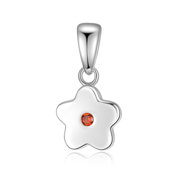 Anhänger Blume Silber 925 rhodiniert - Zirkonia Rot
