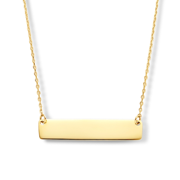 Collier mit Gravurplatte Gold 585 - Platte 25x5,2mm