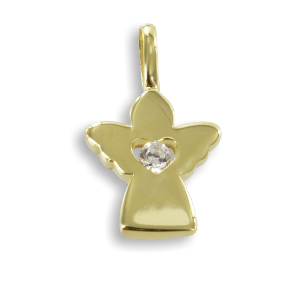 Anhänger Engel Gold 333 - Zirkonia - 18mm hoch