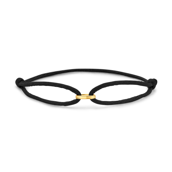 Armband Satin Schwarz Gold 585 - 1 Glied