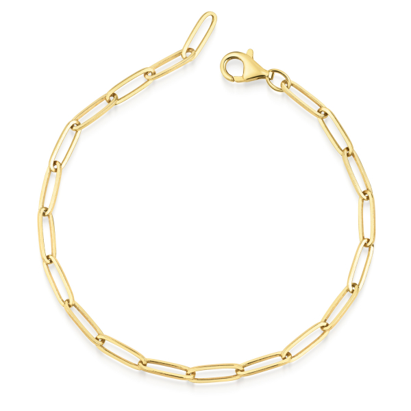 Charm-Armband Paperclip Silber 925 vergoldet