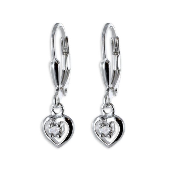 Ohrhänger Herz Silber 925 - Kristallstein