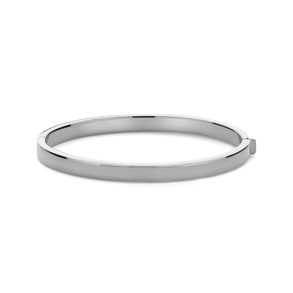 Armreif Silber 925 rhodiniert - 5mm breit - 45x55mm - Kantig