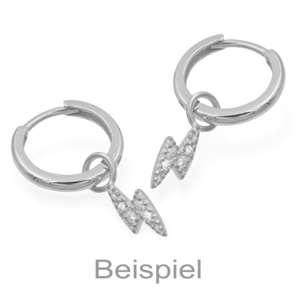 Anhänger Blitz mit 8 Zirkonia für Creolen Silber 925 - Bild 2