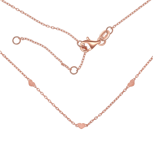 Collier mit 3 Herzen Silber 925 rosévergoldet - 38/40/42cm - Bild 2