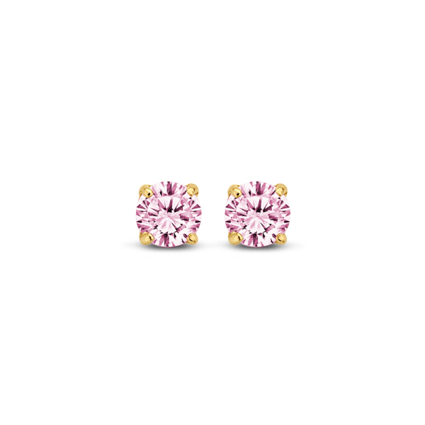 Ohrstecker Zirkonia rosa Gold 585 - 3mm - 4 Stotzen Fassung