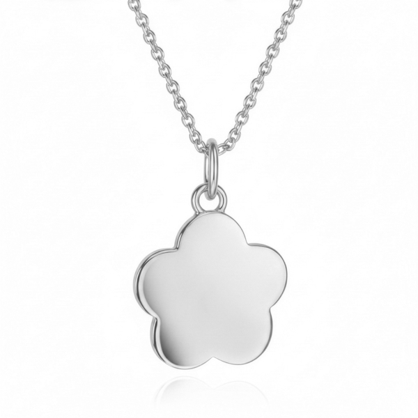 Anhänger Gravurplatte Blume Silber 925 - Ø 13mm - Bild 2