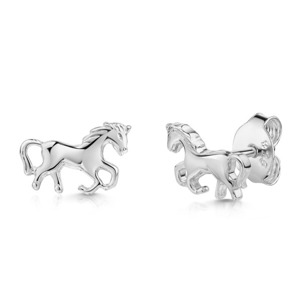 Ohrstecker Pferd Silber 925 - Hochglanz - Made in Germany