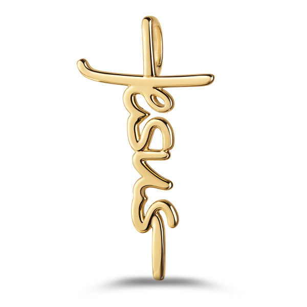 Anhänger Kreuz Silber 925 vergoldet - Jesus - 30mm
