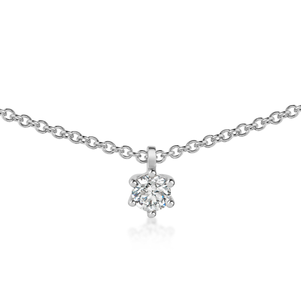 Lovebird Collier mit Brillant 0,20 ct. Weißgold 585 - 6 Stotzen Fassung - Bild 2