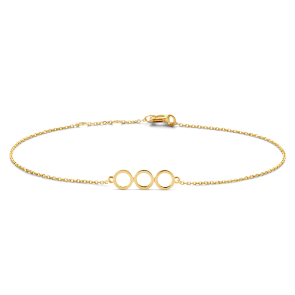 Armband Dreierreif Gold 585 - Ankerkette mit Zwischenösen