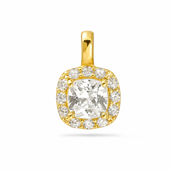 Anhänger Silber 925 vergoldet - 13 Zirkonia