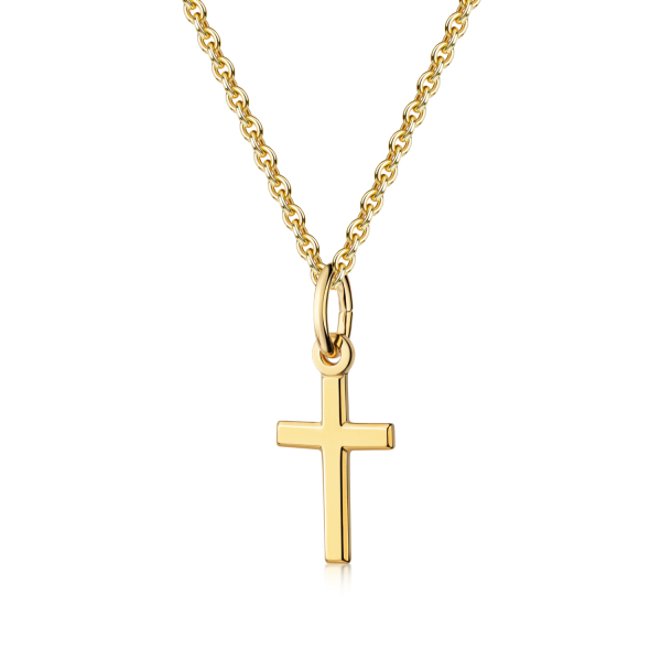 Anhänger Kreuz Silber 925 vergoldet - Glänzend - 13mm - Bild 2