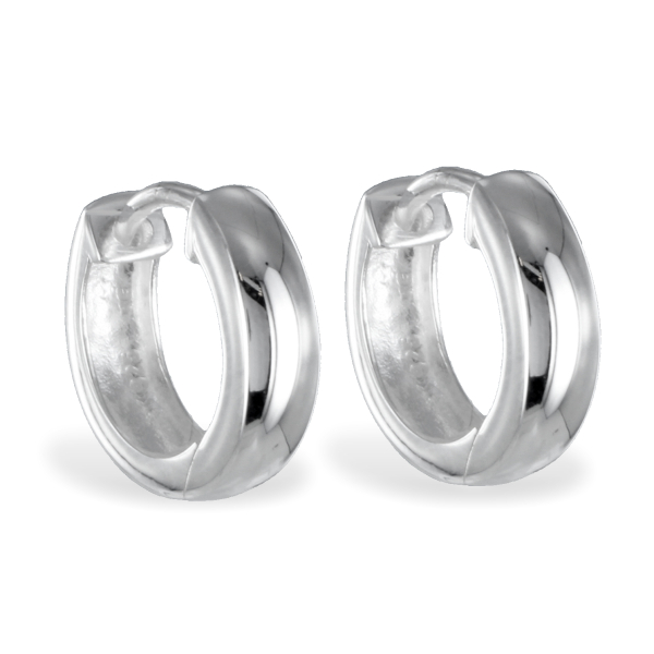 Klappcreolen Silber 925 - Ø 14mm - 4mm breit - Hochglanz