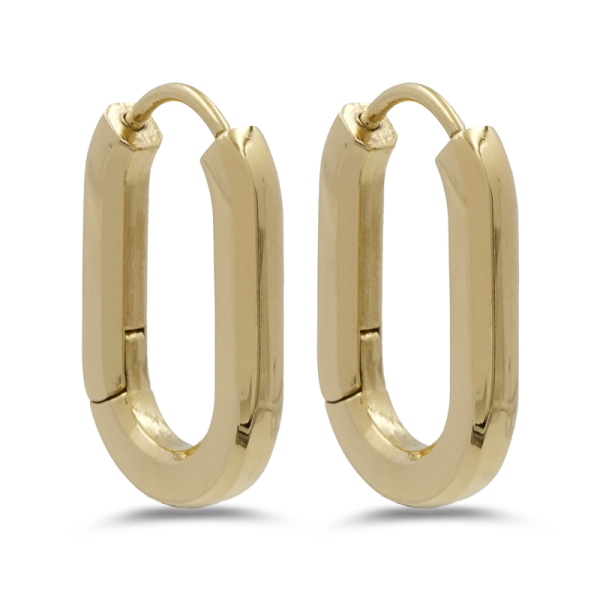 Klappcreolen oval Edelstahl PVD vergoldet - 21x13x3mm
