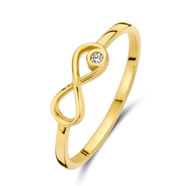 Damenring Endless Gold 585 - Zirkonia - 4,5mm breit