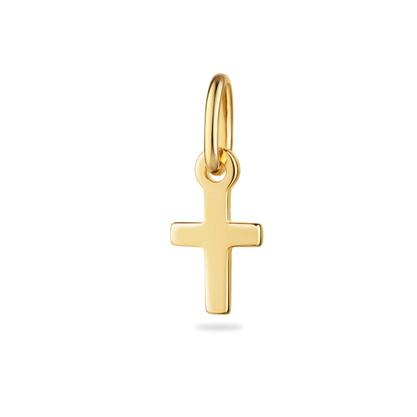 Anhänger Kreuz Silber 925 vergoldet - 8x4,6mm