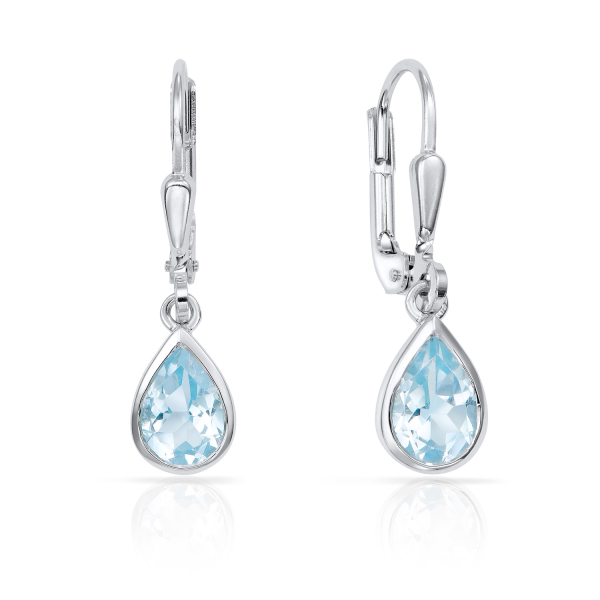 Ohrhänger Sky Blue Topas Silber 925 rhodiniert - Tropfenform