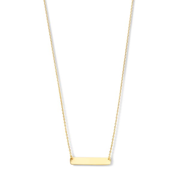 Collier mit Gravurplatte Gold 585 - Platte 17x3,7mm - Bild 2