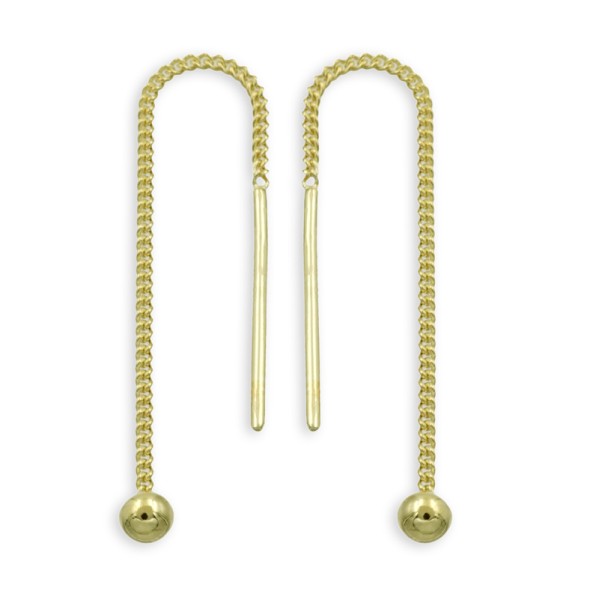 Durchzieher Kugel Silber 925 vergoldet - Ø 3mm - 60mm lang
