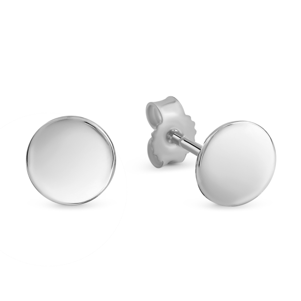 Ohrstecker Dot Silber 925 rhodiniert - Ø 8mm