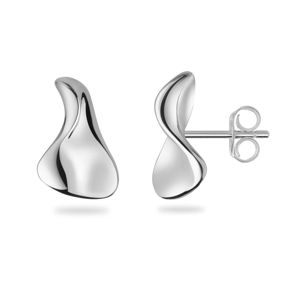 Ohrstecker Organic Style Silber 925 - Hochglanz - 14x9mm